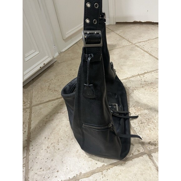 Banana Republic Black Genuine Leather Hobo Bag Purse Handbag Excellent Condition - Picture 3 of 12